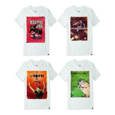 Imagem de Kit 4 Camisetas Futebol Cantona Stoichkov Totti r. Carlos