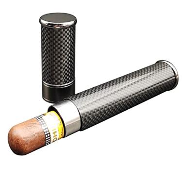 Imagem de Tubo de cobre de charuto, estojo de charuto leve, pote de charuto adequado no bolso, ótimo para viajar, estojo de charuto, umidor de viagem, ótimo presente para amantes de homens, amigos, preto