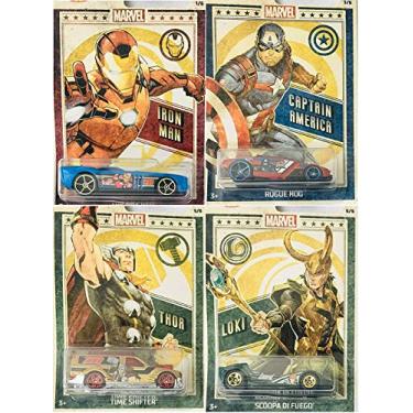 Imagem de Hot Wheels Character Cars Marvel Set of 4 with Iron Man, Loki, Thor and Captain America