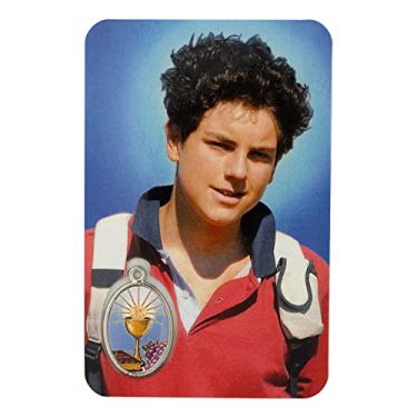 Imagem de VILLAGE GIFT IMPORTERS Blessed Carlo Acutis | Santo Padroeiro da Internet | Cartão Sagrado de Plástico com Medalha Embutida | Grande Católico para Primeira Comunhão ou Confirmação | Feito na Itália