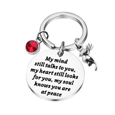 Imagem de Presente memorial em memória de um ente querido chaveiro asa de anjo em memória amorosa presente My Mind Still Talks to You chaveiro charme cardeal (Cardinals at Peace), Prata, M