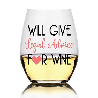 Imagem de Dará conselhos jurídicos para taça de vinho, presente engraçado de advogados, presentes de paralegal, presentes de advogado, presentes de assistente jurídico, presentes de estudante de direito, presentes de advogado para mulheres, irmã