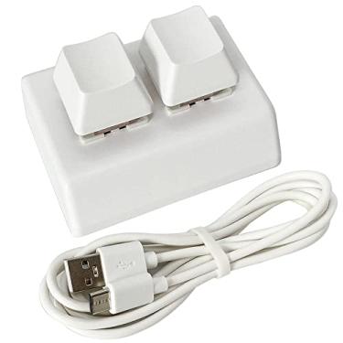 Imagem de Teclado USB 2 teclas, teclado mecânico para jogos com uma mão para Windows Mac OSU HID Programação macro Teclas RGB LED retroiluminado interruptor vermelho atualizado com cabo USB tipo C de 1,5 m