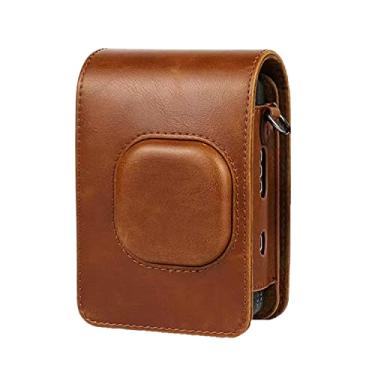 Imagem de Qudai Estojo para câmera instantânea de tamanho compacto Bolsa Couro PU com alça compatível com Fujifilm Fuji Instax mini LiPlay BD