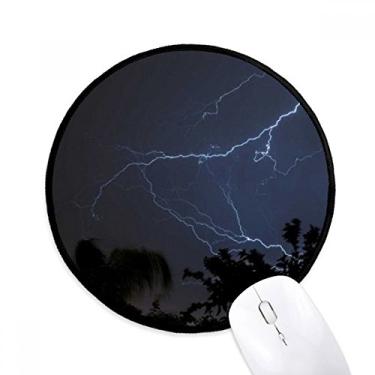 Imagem de DIYthinker Tapete de mouse noturno escuro ciência da silvicultura natureza cenário tapete de mesa escritório tapete redondo para computador