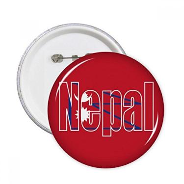Imagem de Broche redondo com nome da bandeira do país do Nepal, broches, emblema, acessório, decoração, 5 peças