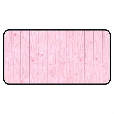 Imagem de Tapetes de cozinha vintage rosa textura de madeira de madeira tapetes e tapetes antiderrapantes tapete de cozinha tapetes laváveis para chão de cozinha escritório em casa pia lavanderia interior exterior 101,6 x 50,8 cm