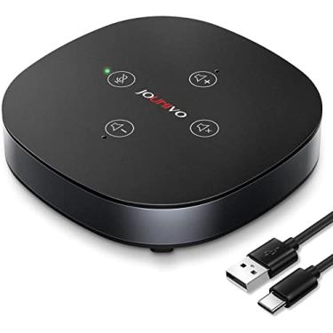 Imagem de JOUNIVO Microfone de conferência omnidirecional USB Viva-voz com alto-falante, toque portátil para silenciar o alto-falante com microfone, computador, falar, telefone, para entrevista,