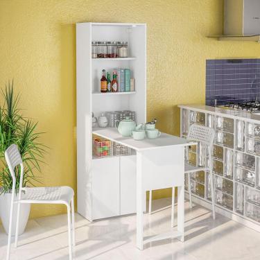 Imagem de Armário Multiuso Politorno Goiânia com 2 Portas, 3 Prateleiras e Mesa Retrátil com Chave