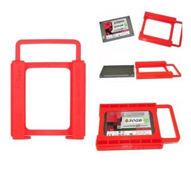 Imagem de Adaptador E Conversor 2.5 Para 3.5 Hdd Ssd vermelho plástico