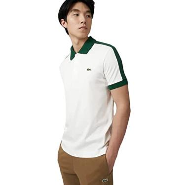Imagem de Lacoste Camiseta polo masculina manga curta detalhe fita, Farine, 3X-Large