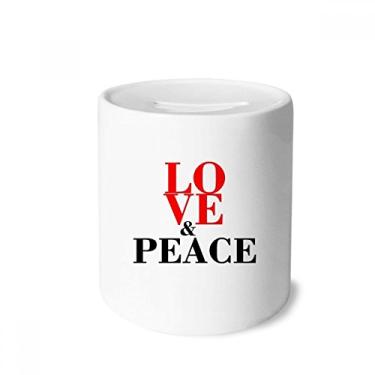 Imagem de DIYthinker Caixa de moedas de cerâmica do mundo sem guerra amor e paz, presente de cofrinho