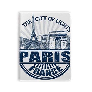Imagem de Caderno de arquitetura da Torre Eiffel com bandeira da França de Paris