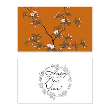 Imagem de Pintura vermelha verde cultura árvore ano novo festival cartão felicitações Bless mensagem presente