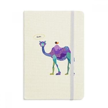 Imagem de Caderno azul com estampa de pássaro roxo da Camel, capa dura em tecido, diário clássico