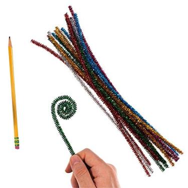 Imagem de Craft County Pacote com 100 peças coloridas de limpador de cachimbos – cores vibrantes – artes e artesanato – decorações de artesanato – projetos escolares criativos – atividades e festas infantis – hastes de chenille