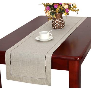 Imagem de (14 230cm ) - Handmade Hemstitched Natural Rectangle Lace Table Runners (36cm x 230cm )