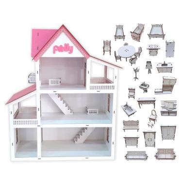 Casinha De Boneca Barbie Mdf Casa 1,30cm De Altura Novidade