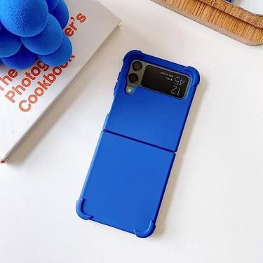 Imagem de Air-Bag Silicone Fold Case para Samsung Galaxy Z Filp 4 3 5G Cover Lightweight Shockproof Protector Phone Shell Soft Bumper Funda, Dark Blue, For Galaxy Z Flip 3