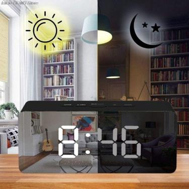 Imagem de Relógio de mesa GOHAND Mirror Alarm Digital LED Display