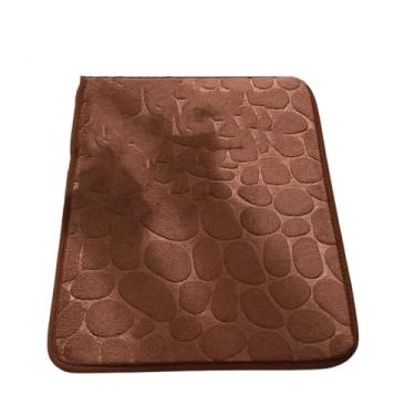 Imagem de Tapete antiderrapante tapetes de paralelepípedos em relevo banheiro banho na bacia de lavagem banheira lado tapete do chuveiro capacho, ruivo, 40x60cm