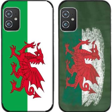 Imagem de 2 peças retrô bandeira galesa TPU gel silicone capa de telefone traseira para Asus Zenfone 8/9/10 (Asus Zenfone 8)
