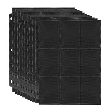 Imagem de 1080 bolsos para cartões de beisebol, folhas de fichário JIQEZNL premium com 9 bolsos para fichário de 3 anéis, páginas protetoras de cartas colecionáveis de dois lados para Pokémon, Yugioh, esporte,