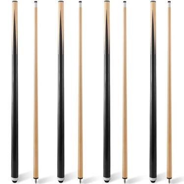 Imagem de JEPNJPU Bastão de taco de bilhar de madeira 91,4 cm/106,7 cm/121,9 cm/144,8 cm/147,3 cm conjunto de 2/4, bastão de sinuca para iniciantes, taco para mesa de sinuca, bastões de sinuca com ponta de 13
