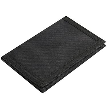 Imagem de Carteira infantil para meninos e meninas adolescentes com três dobras, carteira infantil de lona para meninos, carteiras fofas com zíper para jovens com bolso para moedas e porta-cartões, carteiras inovadoras para de crianças, Preto, Casual