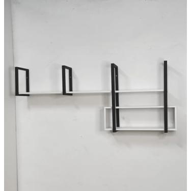 Imagem de Prateleiras Estilo Industrial Glamour Flutuante Kit Completo Reforçado Sala Escritório (Branco, 150cm)