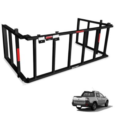 Imagem de Extensor de Caçamba Oroch 2016 a 2024 Rampa Preto Reforçado 350kg Gtnox