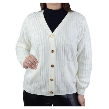 Imagem de Casaco Feminino Darluam Blusa Tricot Branco Off - 1183-Feminino