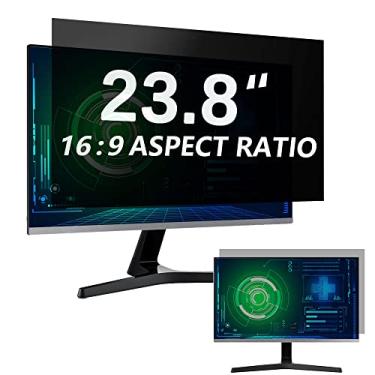 Imagem de Tela de privacidade de computador de 23,8 polegadas, monitor panorâmico removível com proporção de 16:9, proteção para os olhos, luz azul, antirreflexo, suporte deslizante, protetor de tela para