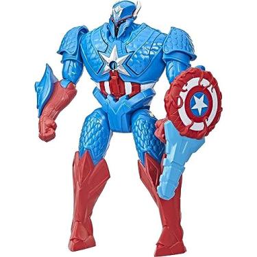 Imagem de Boneco Marvel Mech Strike Monster Hunters 20 cm - Capitão América Traje de Caçador - F5072 - Hasbro