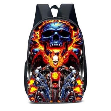 Imagem de MOCHILA ESCOLA INFANTIL JUVENIL ANIME MOTOQUEIRO FANTASMA-Unissex