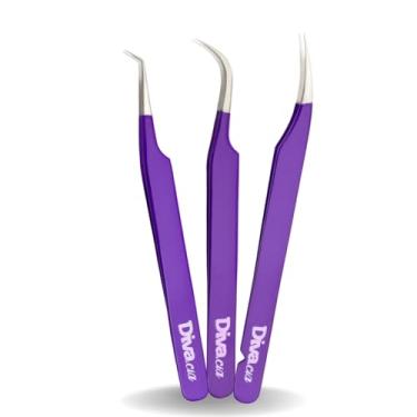 Imagem de Kit 3 Pinças Extensão De Cílios Alta Precisão Para Volume Russo, Mega Volume, Fios Tecnológicos Lash Designer