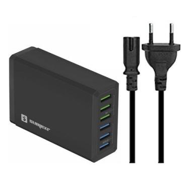 Imagem de Carregador Tomada Hub 6x Usb 10a Compátivel Android e IOS - Sumexr