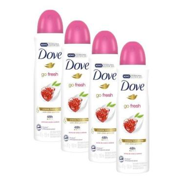 Imagem de Kit 4 Desodorantes Antitranspirante Dove Go Fresh Romã e Verbena 150ml