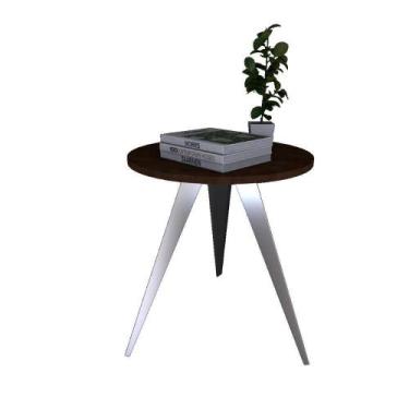 Imagem de Mesinha Lateral De Canto Para Sala E Quarto Redonda C.M - Metalcromo