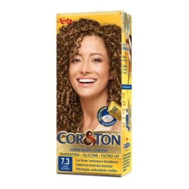 Imagem de Tintura Creme Cor & Ton Louro Dourado 7.3 - Cor e Ton