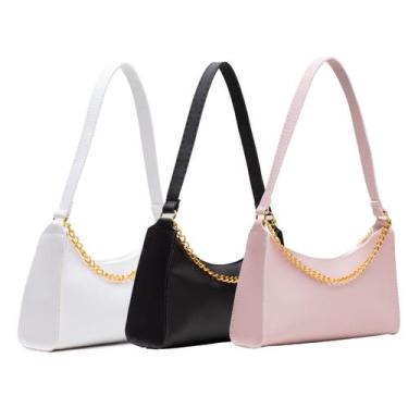 Imagem de Kit Bolsas Femininas 3 Baguetes Lisas Pequenas Correntes de Ombro e de
