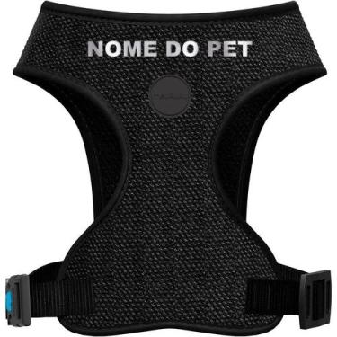 Imagem de Peitoral personalizado meuauau black - nome do seu pet, P