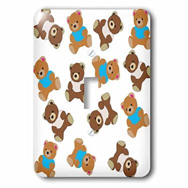Imagem de 3dRose LSP_243611_1 Imagem de um adorável interruptor de botão único com padrão de urso de pelúcia