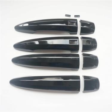 Imagem de CYAuto Novo conjunto de acabamento de maçaneta de porta preto brilhante para Nissan Altima 2019-2024 Sentra 2020-2024 Rogue 2021-2024 (preto brilhante)