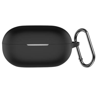 Imagem de USTIYA Capa para fones de ouvido sem fio Beats Solo Buds, capa de proteção de silicone macio de corpo inteiro com chaveiro, acessórios para fone de ouvido Funda Carcasa (preto)