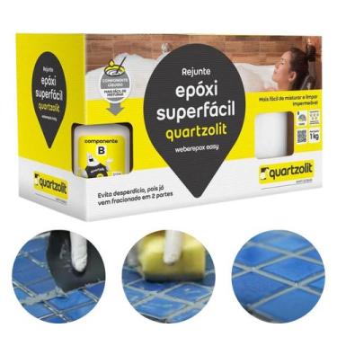 Imagem de Rejunte Superfácil Epóxi Porcelanato Cerâmica 1kg Quartzolit Cores, Pr