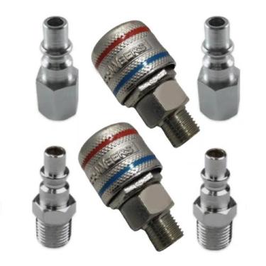 Imagem de Kit 2 Engates Rápidos Macho 1/4 Com 4 Pinos Para Engate