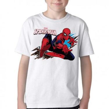 Imagem de Camiseta Infantil ou adulto Homem Aranha teia Blusa Criança todos tama