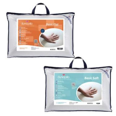 Imagem de 2 Travesseiros Dunlopillo - Basic Flat e Basic Soft