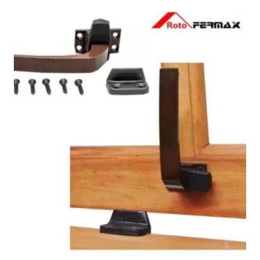 Imagem de Fecho alavanca para janela basculante de madeira cor bronze marrom - R